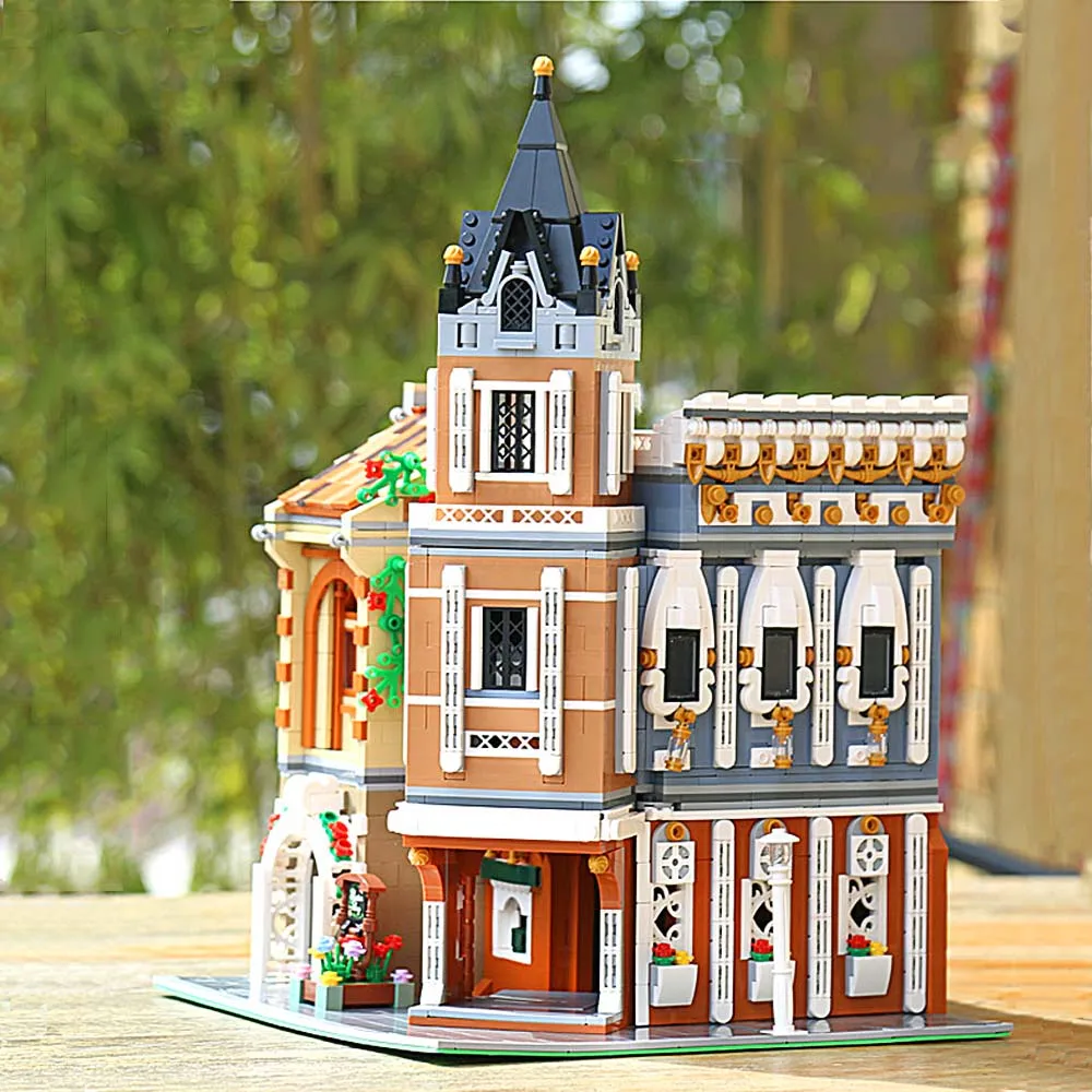 

Креативный эксперт кубики Moc 3029 шт., модель города, улицы, послеобеденного чая, ресторана, строительные блоки, строительные блоки, модульные ...