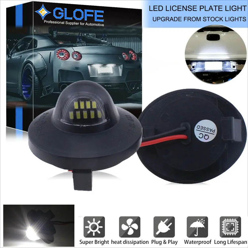

2Pcs White Led License Plate Light Replacement For Ford F150 F250 F350 1990-2014