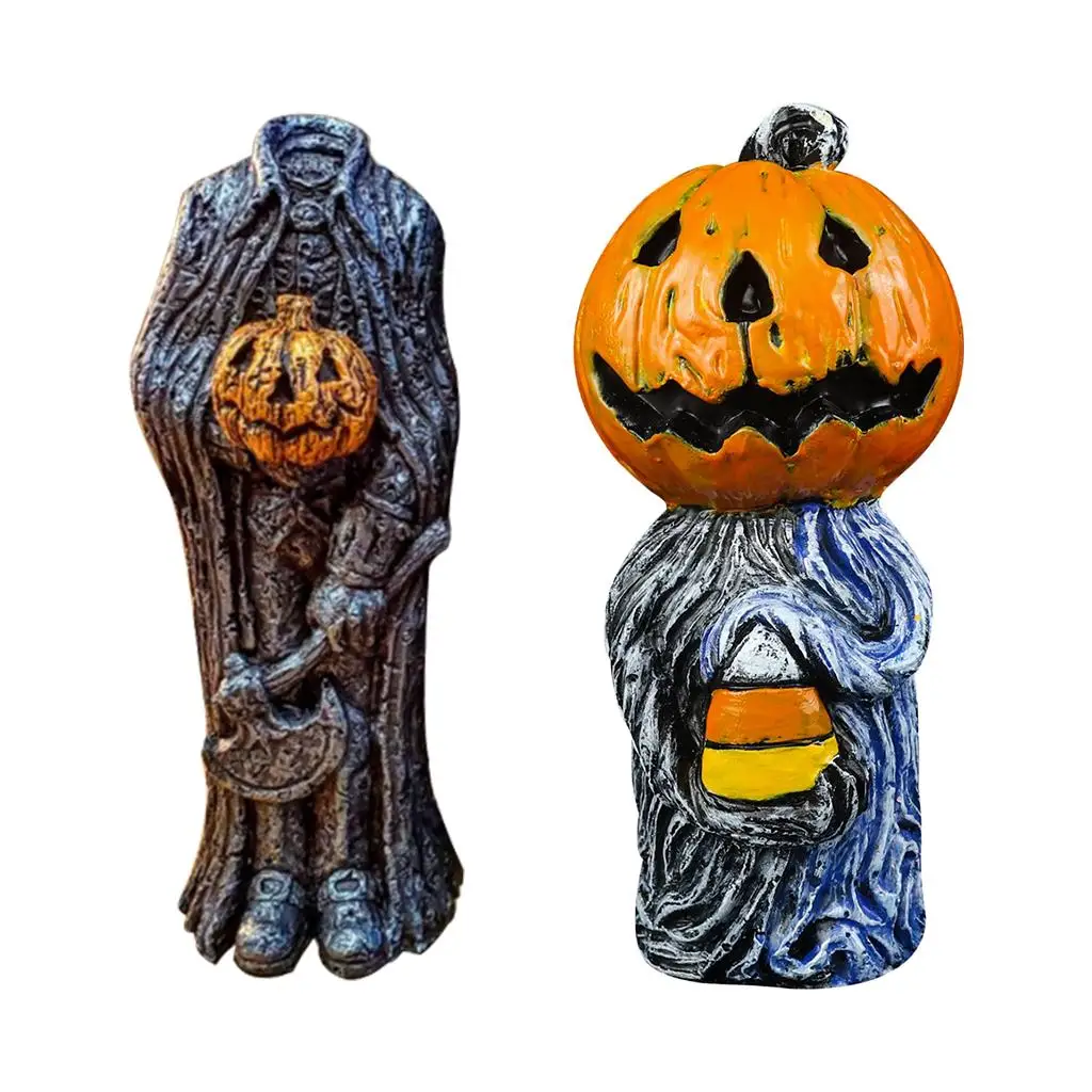 

Реалистичные прочные украшения в форме головы тыквы, украшения для Хэллоуина, карликовый рыцарь, устойчивая к атмосфере, праздничная атмос...