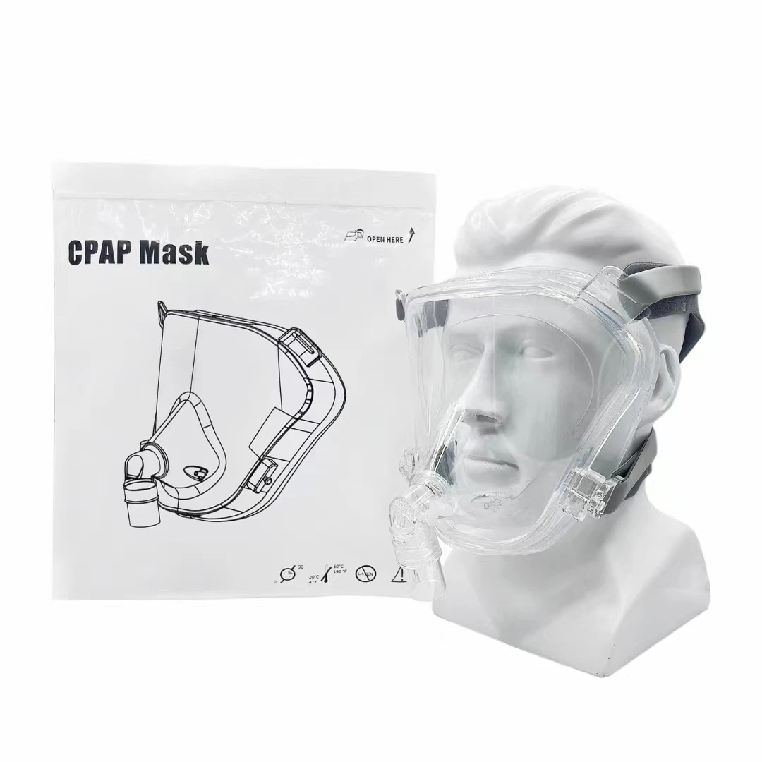 Новая Прозрачная Маска CPAP на все лицо с повязкой для сна предотвращения храпа за