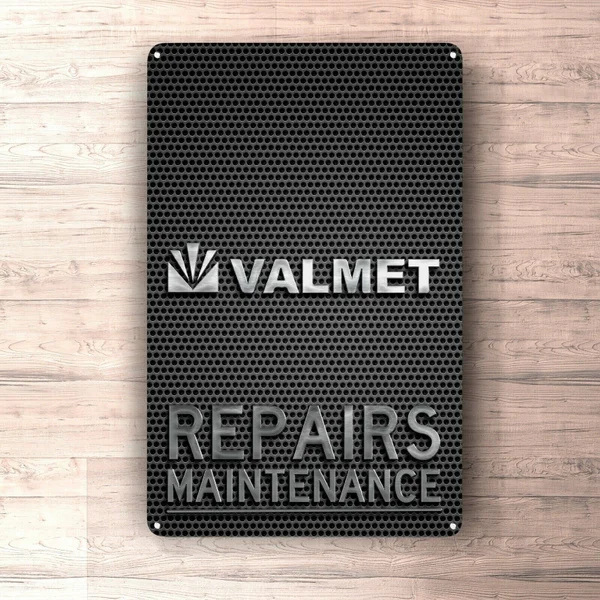

Flat Metal Poster Tin Sign (Not 3D) - Valmet Repairs Maintenance Sign Metalsign for Garage, Man Cave
