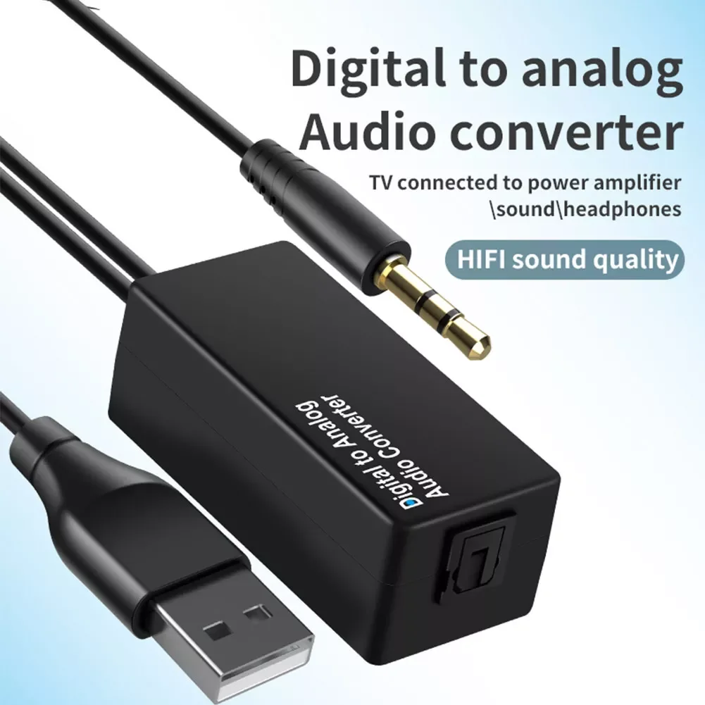 

Digital to Analog Audio Converter with USB Power DAC Digital SPDIF Optical Coaxial to Analog 3.5mm USB DAC Audio Decoder