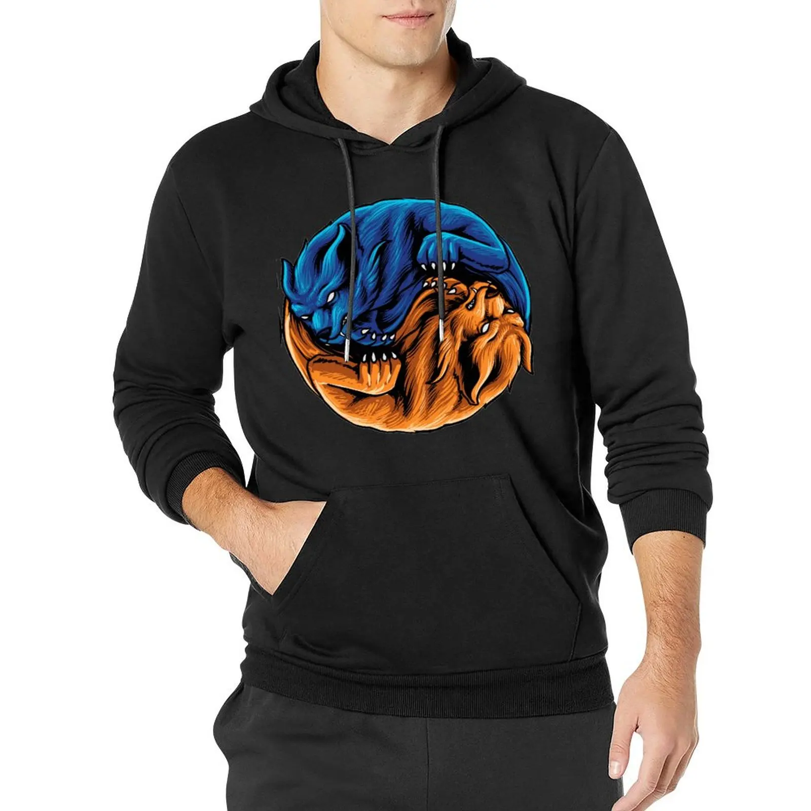 

3D Angry Growling Grey Wolf Essentials Hoodies Abstract Animals Street Wear Hooded Shirt Men Trendy Oversized Pullover Hoodie