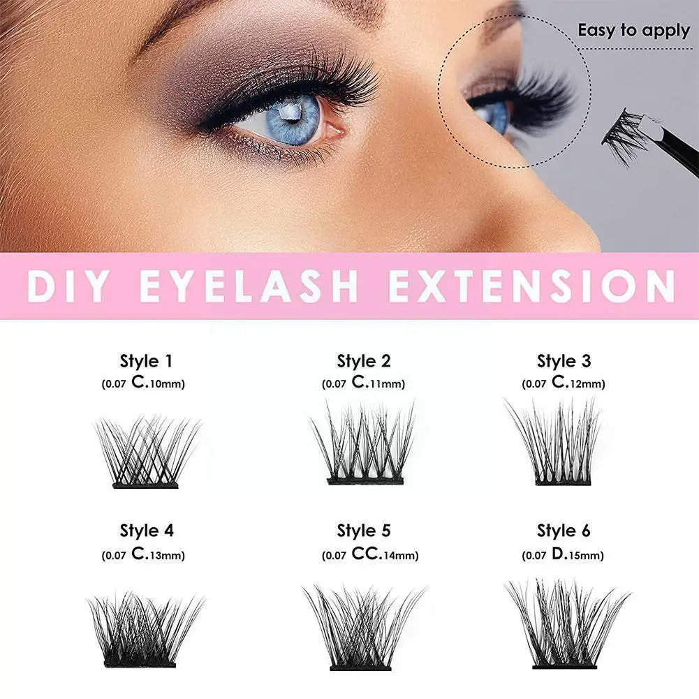 

72 Volume Diy Clusters Eye Lashes Extension Natural Eyelashes Eyelashes Segmented Bundle False Maquiagem Dramatic Makeup I2t7