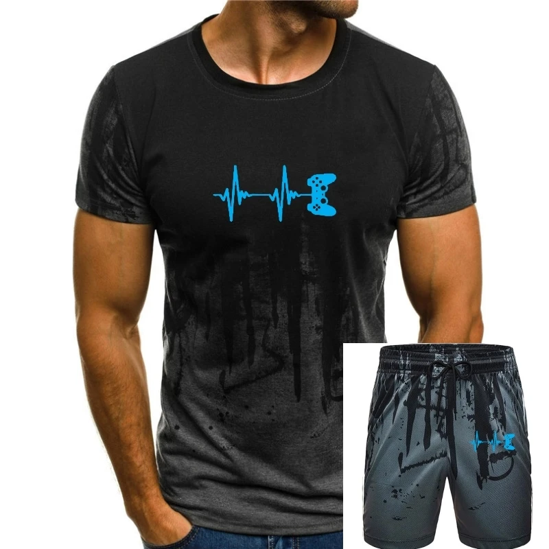 

Heartbeat Of A Gamer Summer T Shirts T Shirt For Men Dominant Cotton Casual Top T-Shirts