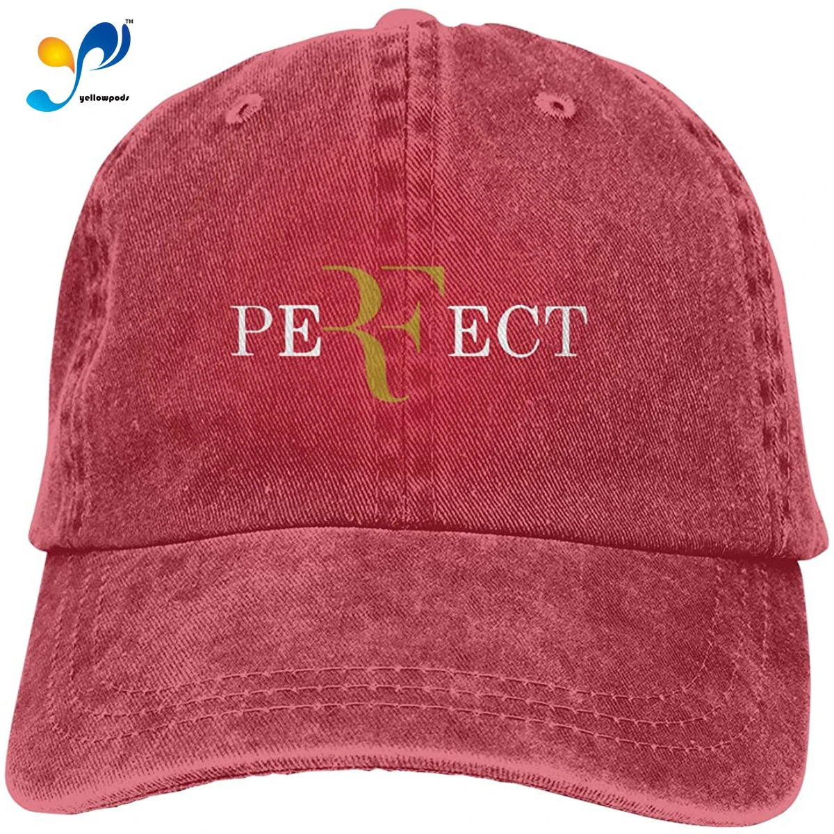 

Unisex Denim Baseball Caps Print With Roger Federer Washed Dyed Trucker Hats Adjustable