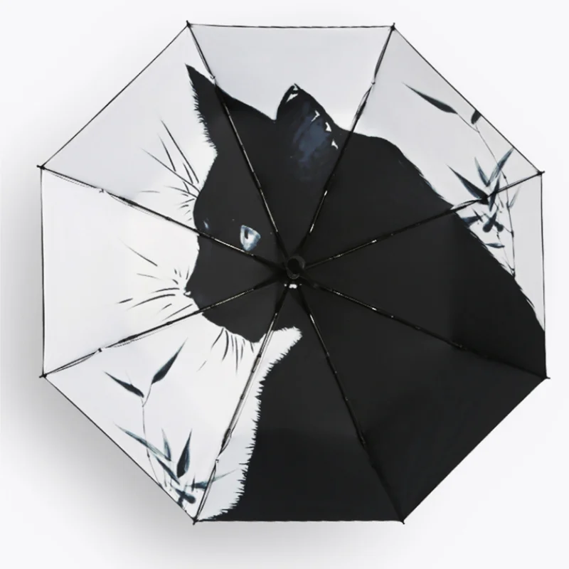 

Automatic Cartoon Umbrella Umbrella Women's Men's Black Umbrella Fashion Children's Folding Umbrella Rain Gear Abstract