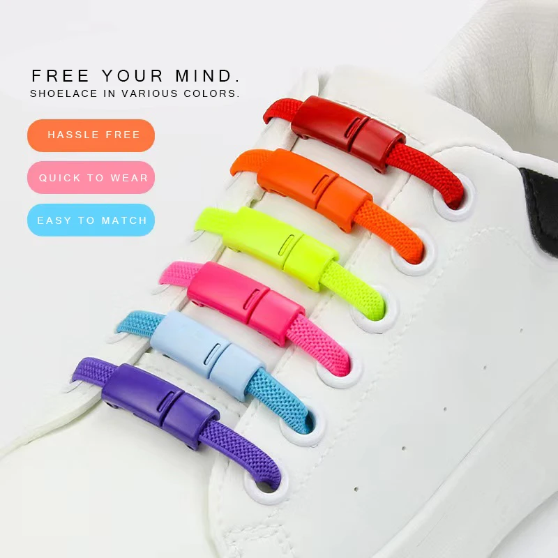 Magnetic Lock Laces without Ties Sneakers For Shoelaces Elastic No Tie Shoe Laces Kids Adult Quick Flat Shoe Lace Rubber Bands