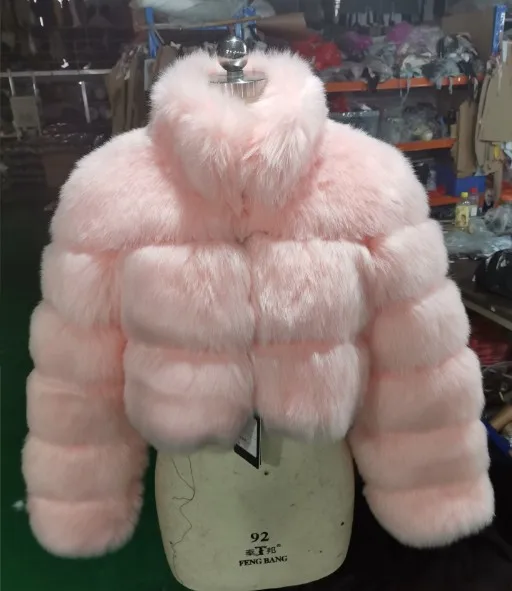 Winter Clothes Women Warm 2022 New style Imitation Fur Short Coat Fashion Stand Collar Zipper Long sleeve Coats Outwear