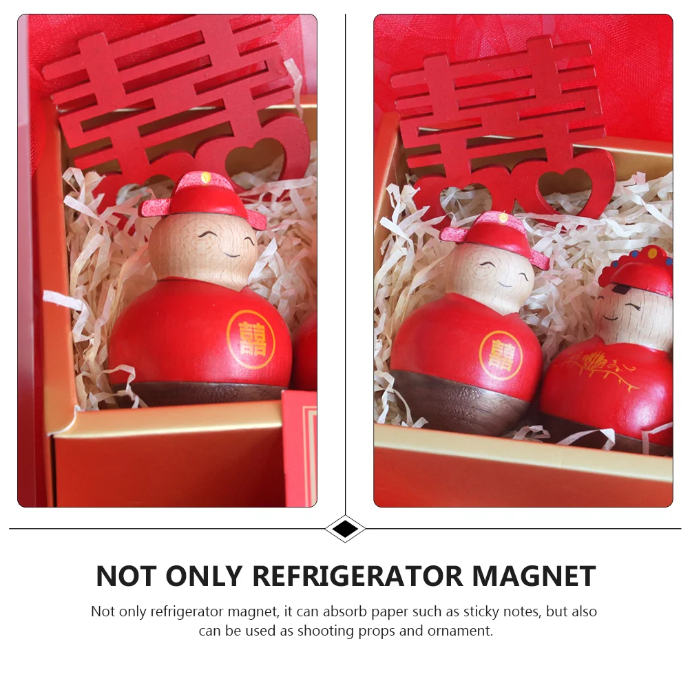 Магнит на холодильник красный праздничный двойной персонаж Xi легкое украшение