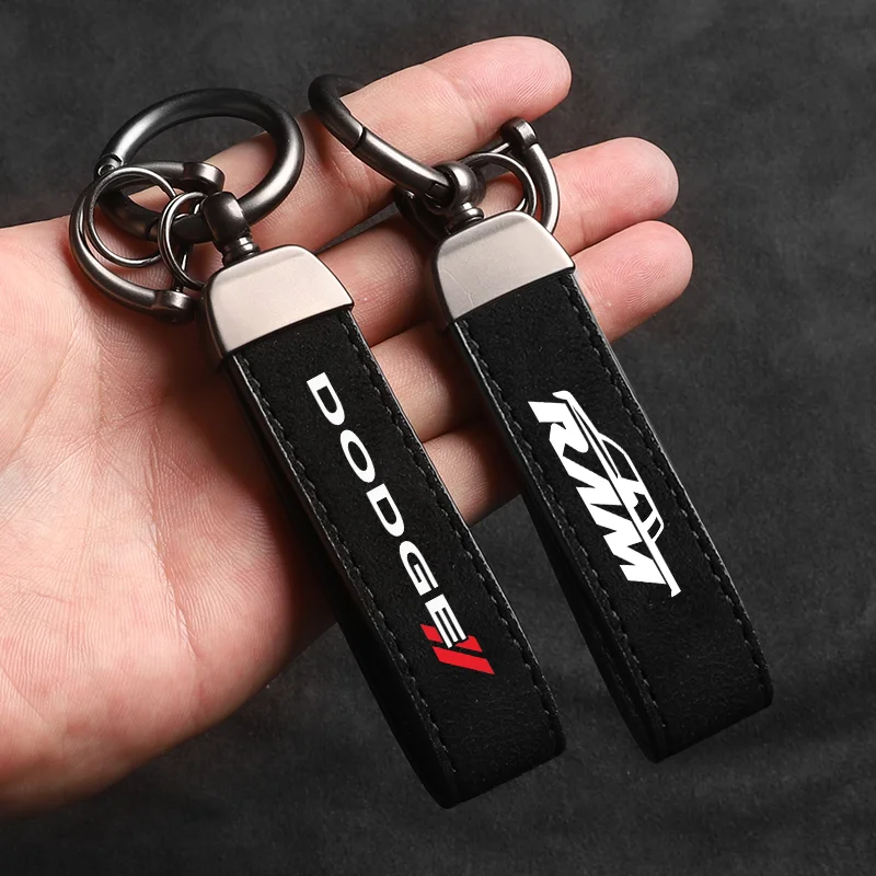 

Car Keychain Suede Keychain Sport Car Key Ring Custom Gift With Logo For Dodge Challenger Avenger SXT Caliber Nitro RAM 1500