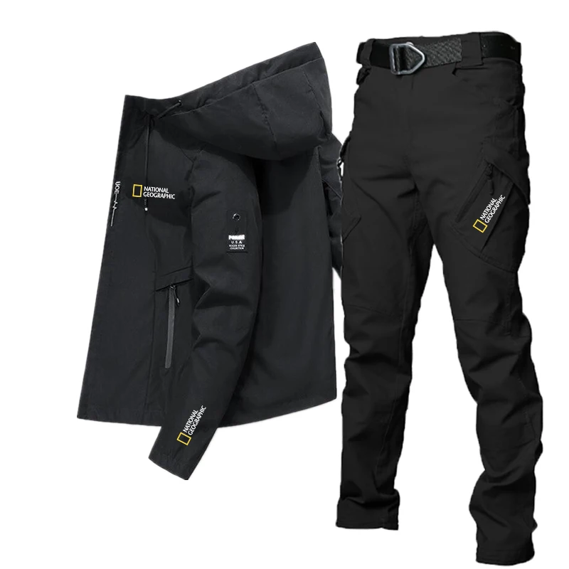 

Discovery New Fishing Suit Outdoor Camping Jacket Mountaineering Sports Suit National 2023 Graphic Men's Hooded Windbreaker Suit
