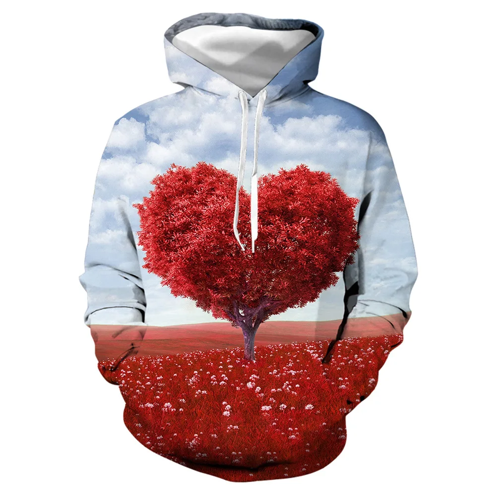 

Men's Hoodie Spring Autumn Fashion Hooded Sweatshirt 3D Printing Colours Trees Pocket Unisex Man Pullovers Mens Hoodies Jacket