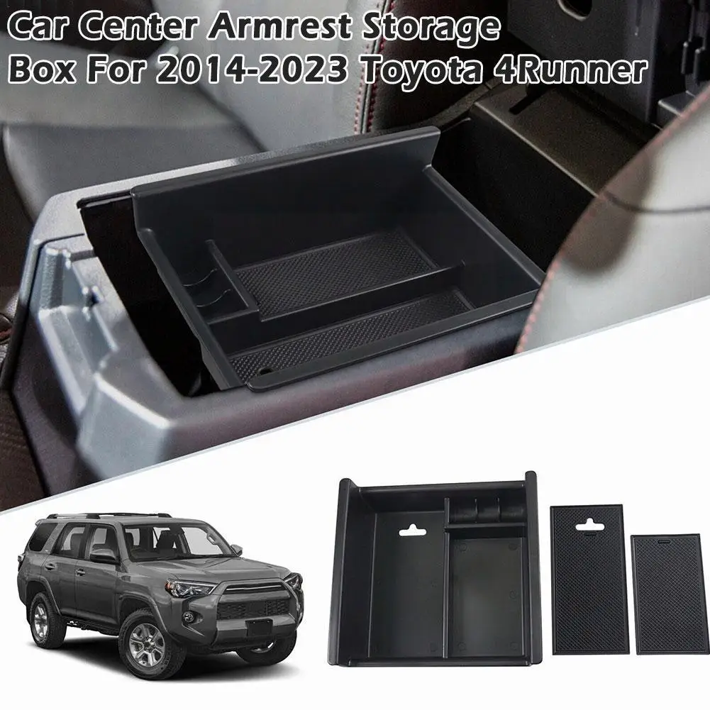 

Car Center Console Armrest Box Storage for Toyota 4Runner 2010-2021 Accessories ABS Black Tray Armrest Secondary Case Organ S6R3