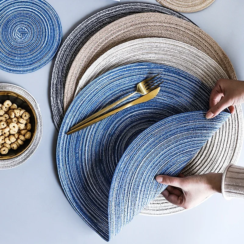 2 шт./комплект круглая подстилка из рами 38 см