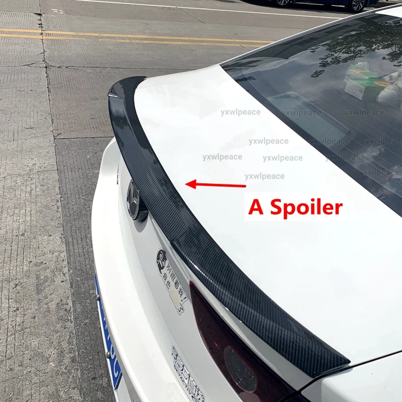 Спойлер для Mazda3 Axela 2019 2020 2021 блеск из АБС-пластика черный/углеродное волокно вид