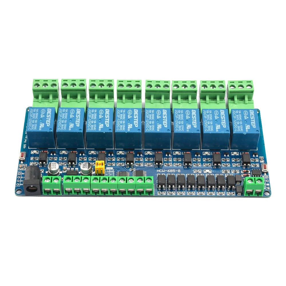 

8-канальный релейный модуль Modbus rtu 485 TTL связи, 8-канальный входной релейный модуль, релейный выходной модуль платы