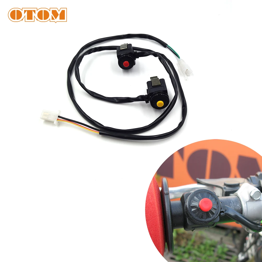 OTOM Motorcycle Kill Switch Red Yellow Push Button Horn Starter For KTM EXC HUSQVARNA FE CRF KXL YZF RMZ Dirt Pit Bike ON/OFF