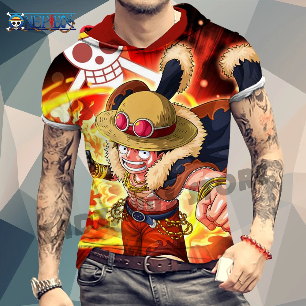 

Top European Size Men's T-shirts Clothing T-shirt With Hood Anime T-Shirt Leisure Quick Dry Hoodie High Quality Fashion Summer