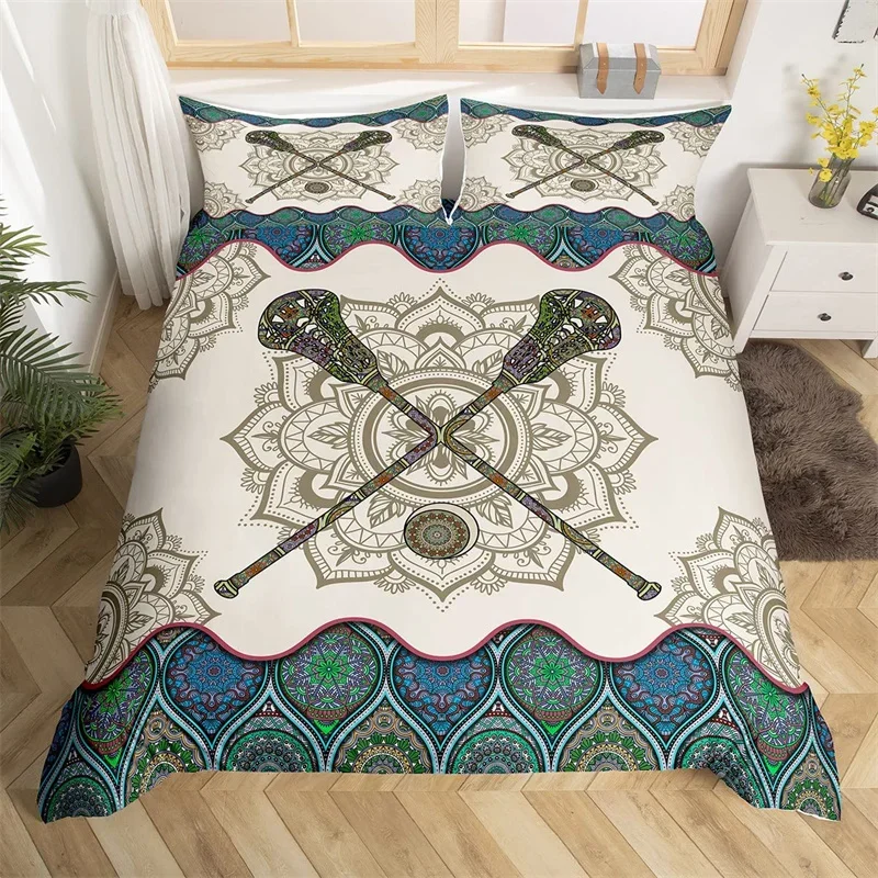 Комплект постельного белья из микрофибры с пододеяльником и мандалой
