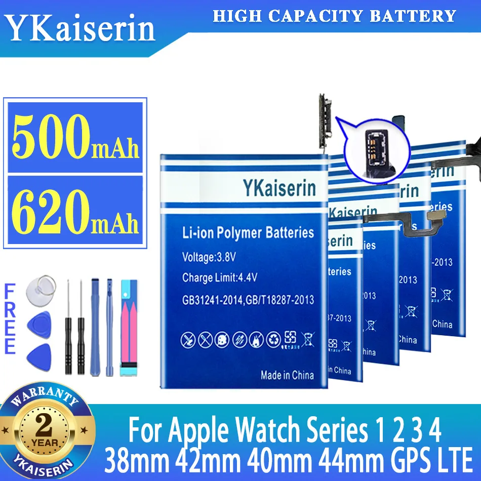 

YKaiserin Battery For Apple Watch iWatch Series 1 2 3 4 S1 S2 S3 S4 Series1 Series2 Series3 Series4 38mm 42mm 40mm 44mm GPS LTE