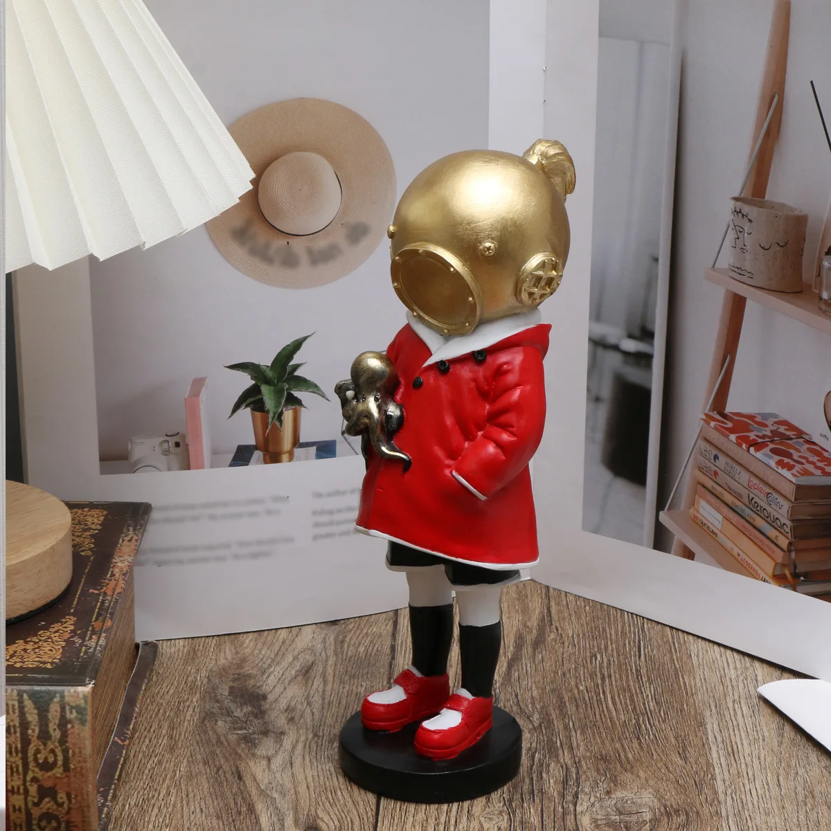 Эскиз Бэнкси статуя девушки из смолы для дайвинга с фигуркой осьминога украшения