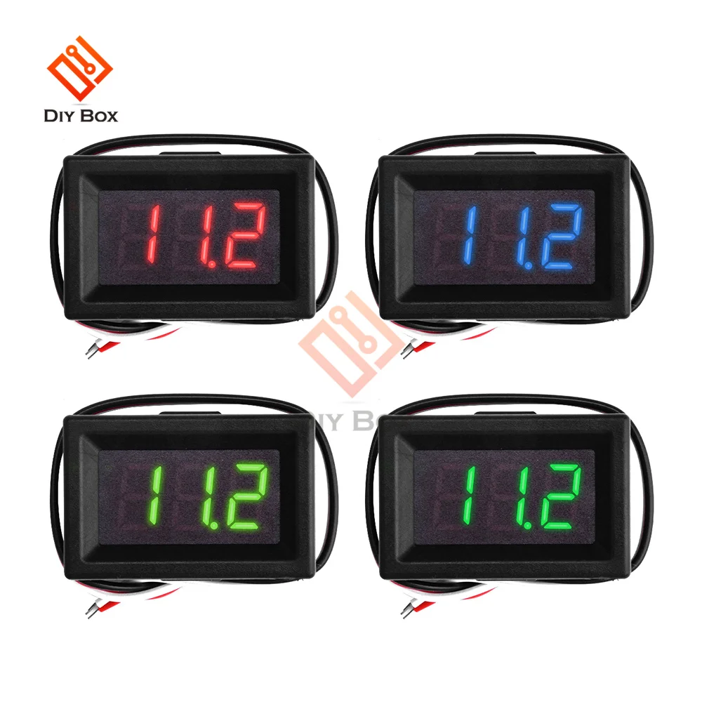 

0.36 Inch 0.36" Digital Voltmeter Red Green Blue DC 0-30V 3 Lines 3 Digit Voltage Panel Meter LED Display Voltmeter Tester