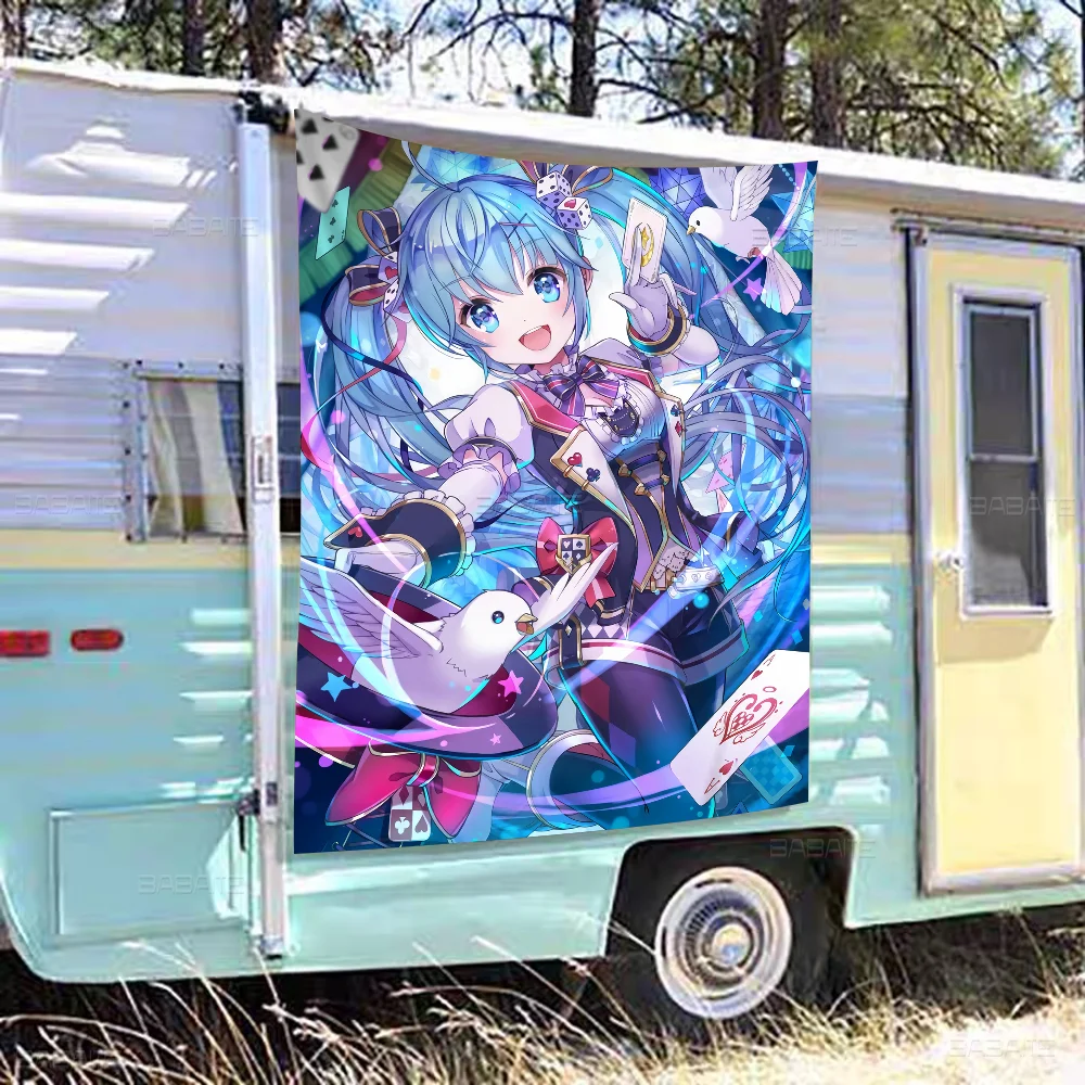 Аниме H-Hatsunes M-MikU креативный узор подвесной флаг полиэстер печатный баннер ручной