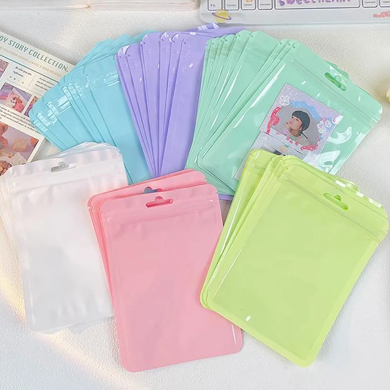 

10Pcs/Pack Candy Color Kpop Toploader Card Photocard Storage Bag Idol Photo Cards Protective Case Stationery
