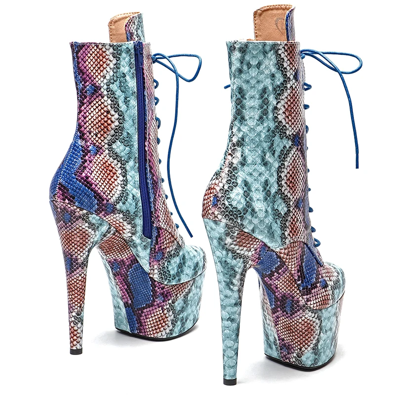 Leecabe 17CM/7Inch Snake Upper  Platform Sandals Pole Dancing shoes High Heels Shoes pole dancing boot