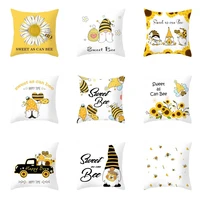 new yellow honey bee pillowcase festival cute pillow case sunflower throw pillows covers for living room sofa 45x45cm sofa cover