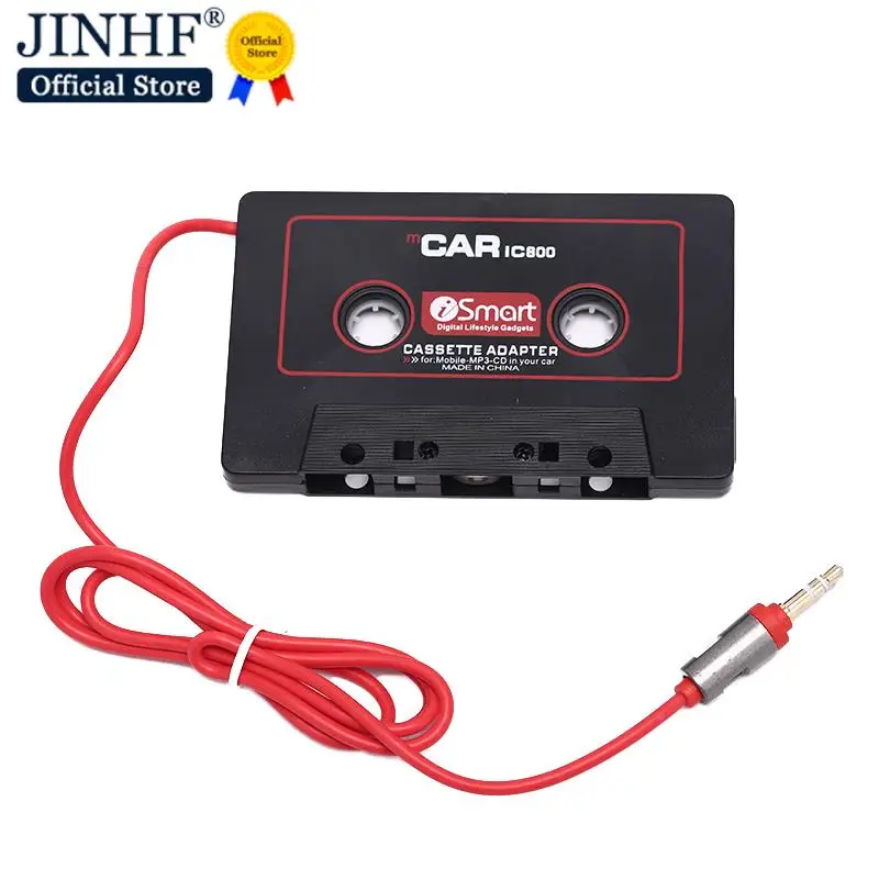 

Hot sale 110cm Universal Audio Tape Adapter 3.5mm Jack Plug Black Car Stereo Audio Cassette Adapter For Phone MP3 CD Player