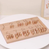 liqu wooden 1 10 number peg boards with 55 pegs counting teaching toy educational toy montessori math manipulative counting toy