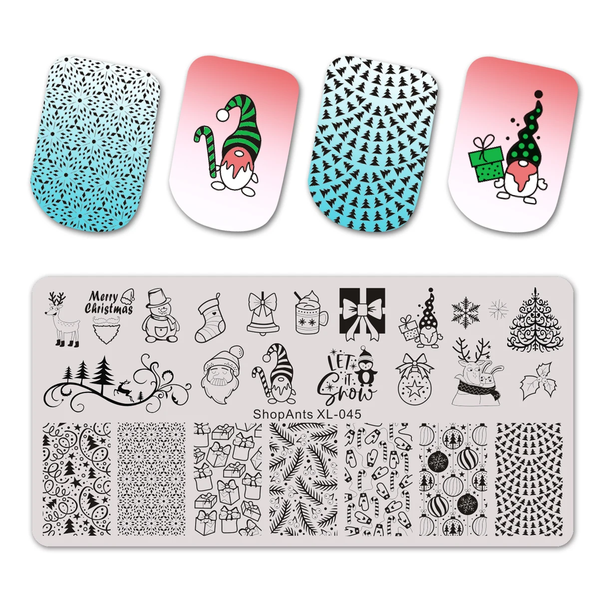 

SHOPANTS NEW Christmas theme Nail Stamping Plates Halloween Xmas Image Nail Art Stamping Template Stencil Manicure Tools Raben