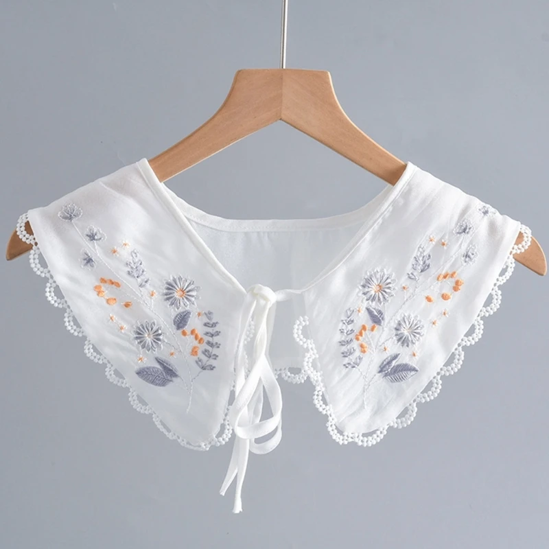 

Embroidery Flower Pattern Removable Collar Sewing Accessories Lace Material Collar Skirt Shawl Wedding Dress Supplies