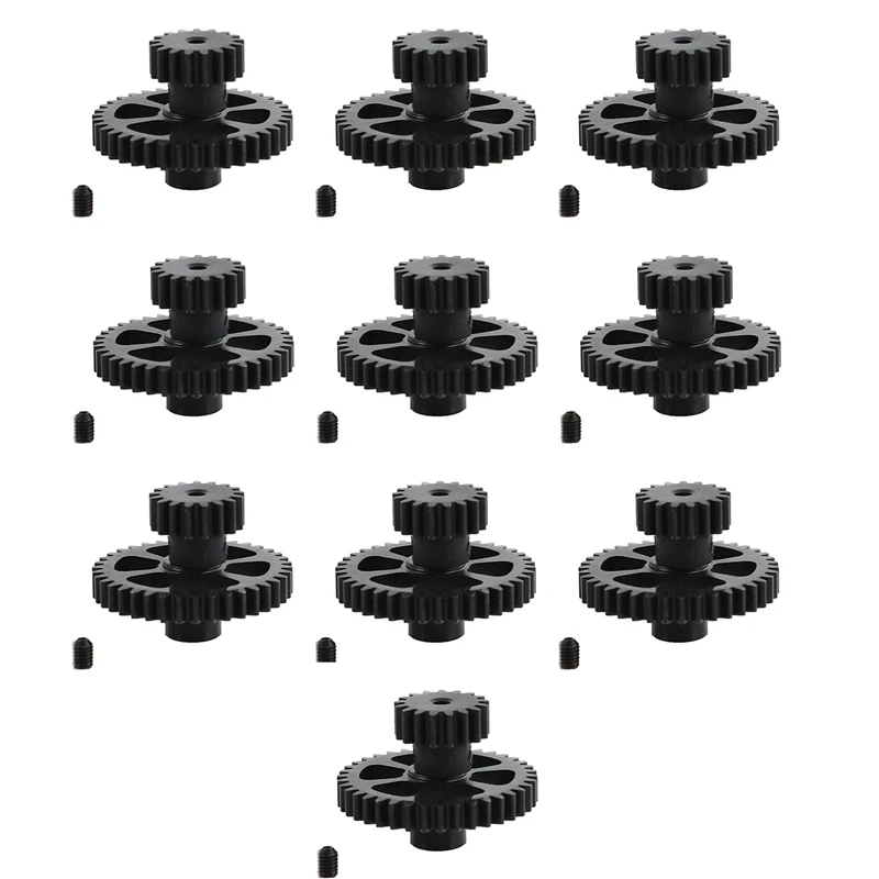 

10X Upgrade Part Metal Reduction Gear + Motor Gear Spare Parts for Wltoys A949 A959 RC Car Remote Control Toy Parts