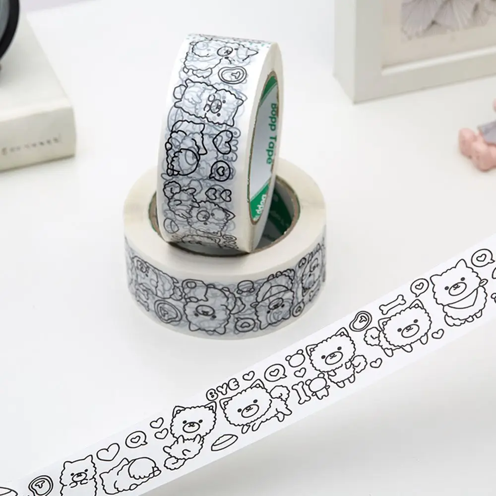 

Long Gift Express Box Bundling Cartoon Puppy Packing Tape Carton Sealing Adhesive Tape