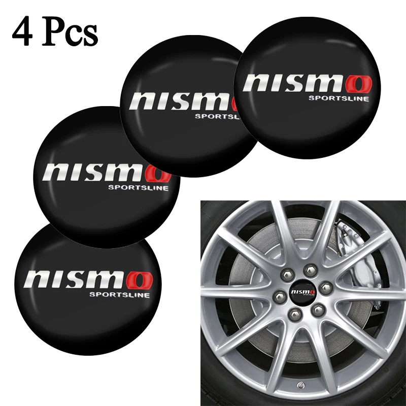 

4Pcs Car Wheel Center Hub Cap Badge Logo Emblem Tires Cover Sticker Styling for Nismo Nissans Tiida Teana X-trail Almera Qashqai