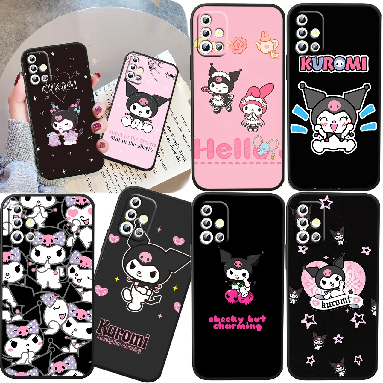 

Cute Cartoon Kulomi Art For Samsung A04S A81 A91 A71 A51 A41 A31 A12 A21S A01 4G 5G Silicone Soft Black Phone Case