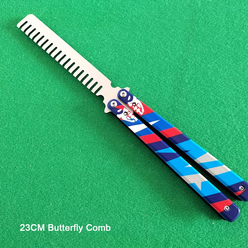 

23CM CSGO Games Peripheral Portable Butterfly Knife High-Quality All Alloy Comb Training Tool Metal Replica Display Weapon Toys
