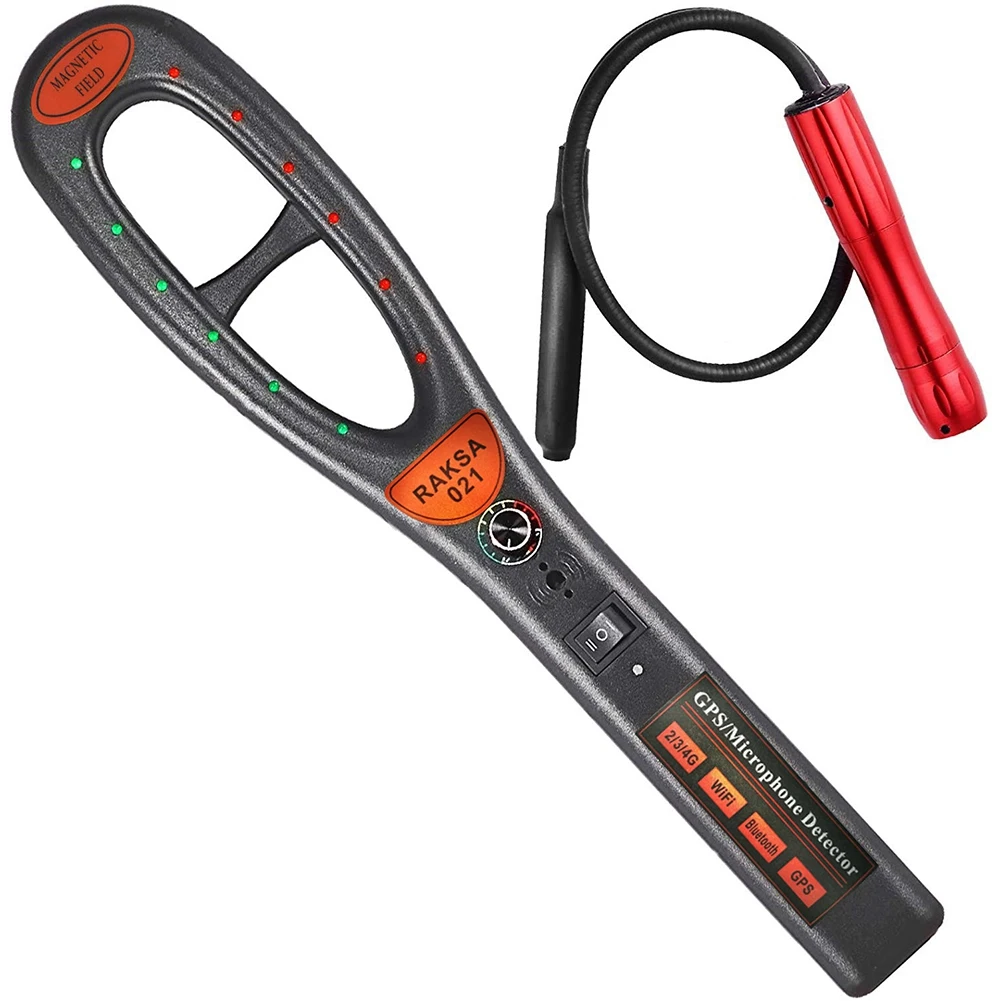 

Raksa 021 Handheld Security Scanner Wireless Car GPS Signal Detector for Detect Wireless RF Signal and Magnet Detector