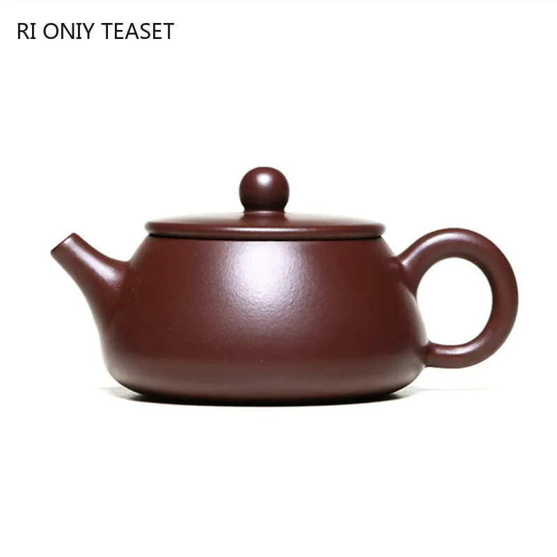 

160ml Yixing Boutique Purple Clay Teapots Raw Ore Zhu Mud Stone Scoop Tea Pot Home Beauty Kettle Customized Zisha Tea Sets