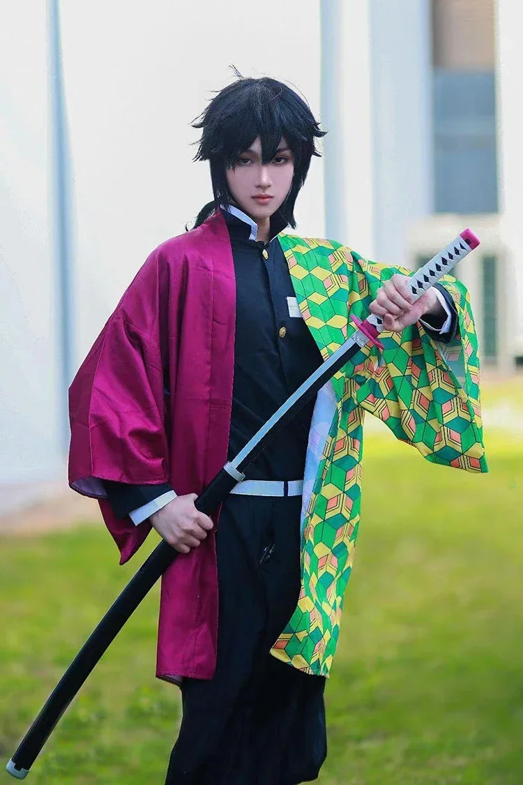 Детский и взрослый костюм-кимоно униформа Tomioka Giyuu для косплея костюм-плащ парик
