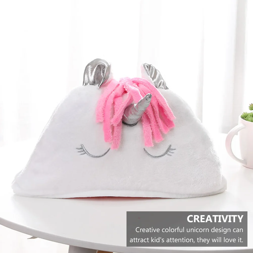 Шаль с единорогом удобная накидка детская праздничная фланелевая теплая