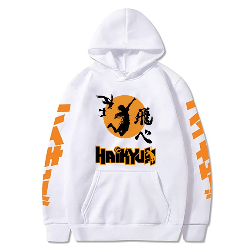 

Haikyuu-Sudadera con capucha para hombre y mujer, ropa de calle con estampado de Anime y voleibol, jersey de gran tamaño a la mo