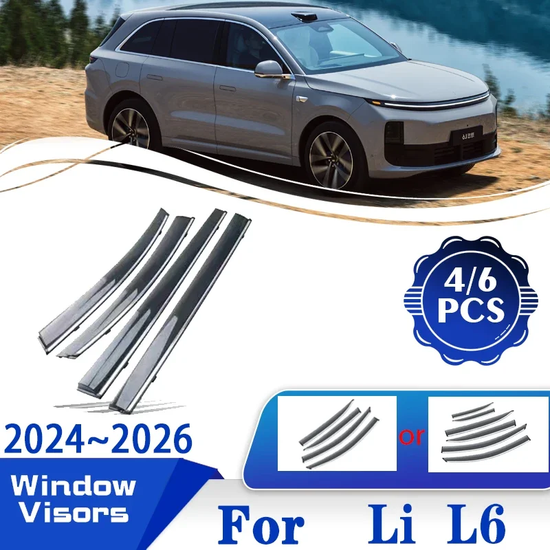 Автомобильные дефлекторы дождя для Li L6 Lixiang 2024 2025 2026 козырьки окон ветровые