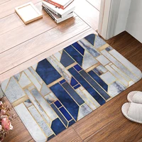grey blue geometric pattern kitchen entrance door mat 40cmx60cm coral velvet carpet doormat indoor floor mats anti slip rug
