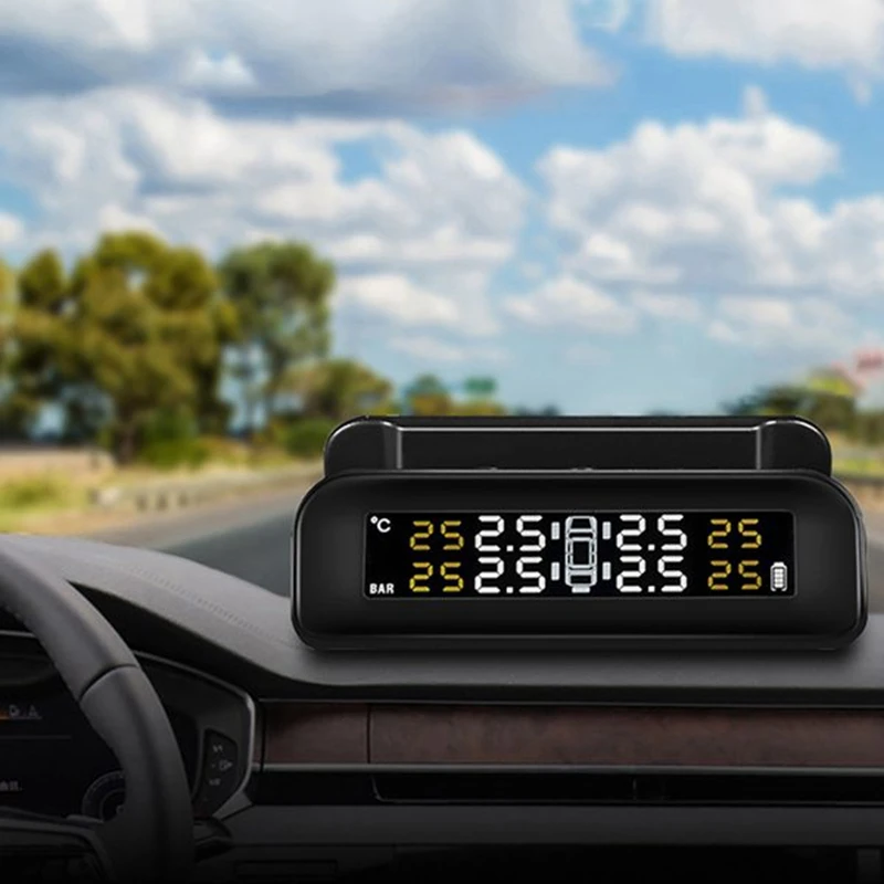 

Car Tyre Pressure Monitoring System Solar Power Digital Auto Security Alarm Systems Tyre Pressure Car Tpms Built-In