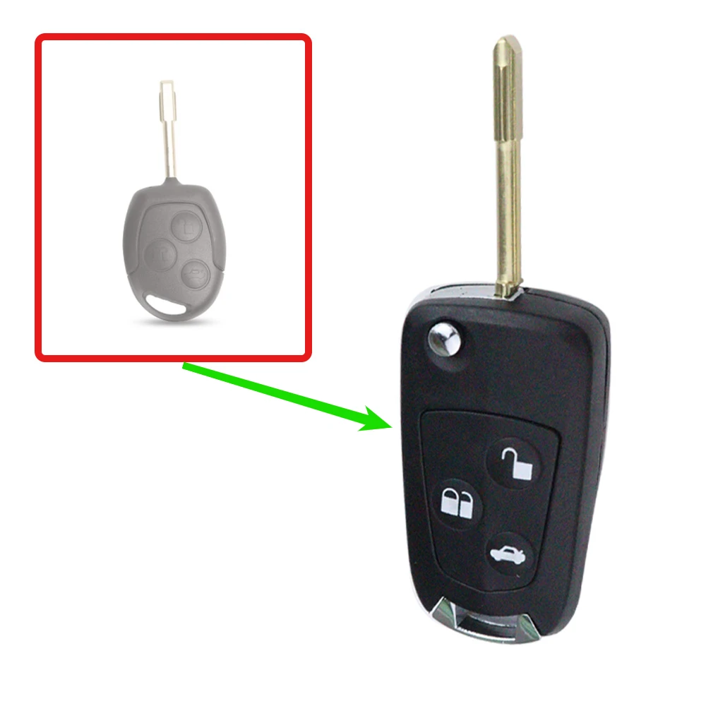 

Чехол для автомобильного ключа, корпус для Ford Mondeo Focus 2 3 Festiva Fiesta Transit, модифицированный чехол для дистанционного ключа автомобиля FO21 HU101 Blade