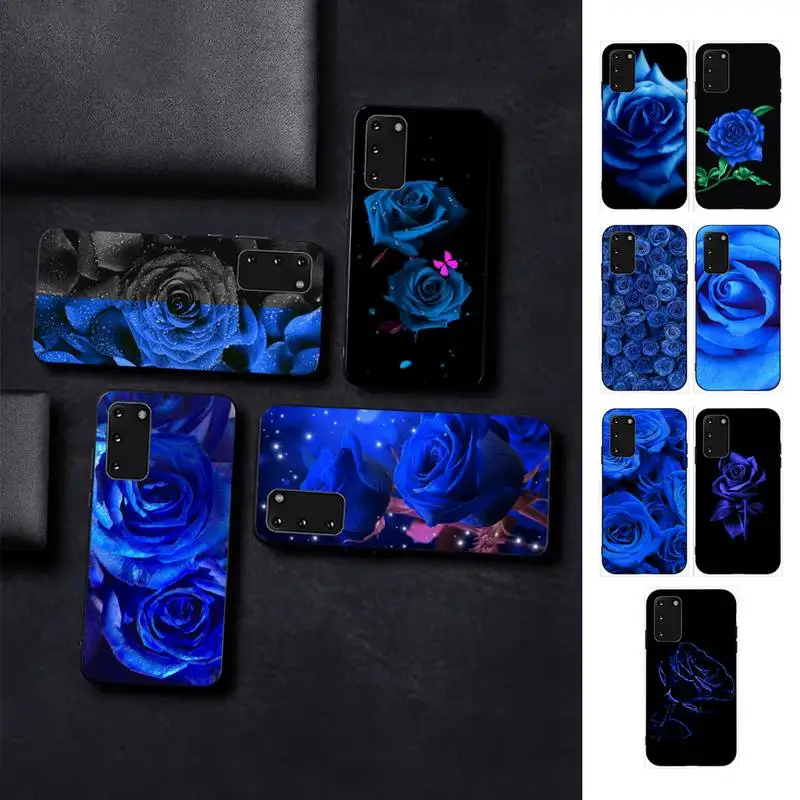 

Blue Rose Flower Phone Case for Samsung S10 21 20 9 8 plus lite S20 UlTRA 7edge